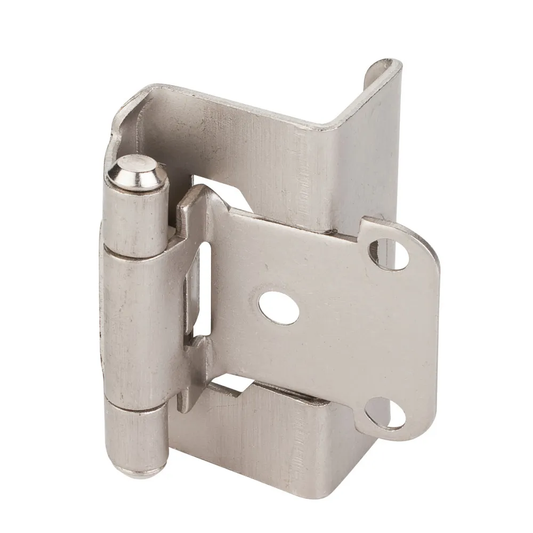 1/2" Overlay, 3/4" Full Wrap Self Closing Hinge Satin Nickel (100 Pack)