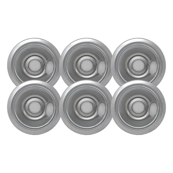 6" Chrome Drip Bowl For GE/HOTPOINT, Package Of 6
