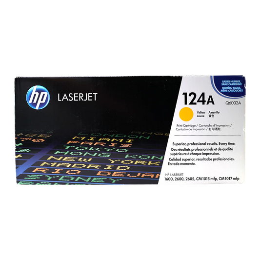 HP 124A Yellow Original LaserJet Toner Cartridge Genuine OEM Printer Supply