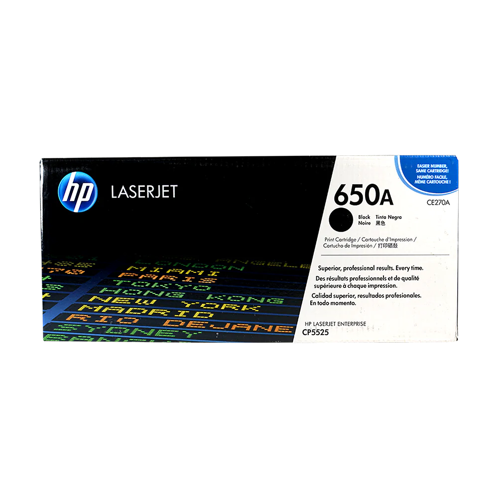 Genuine HP 650A Black LaserJet Toner Cartridge OEM High Yield Printer Supply