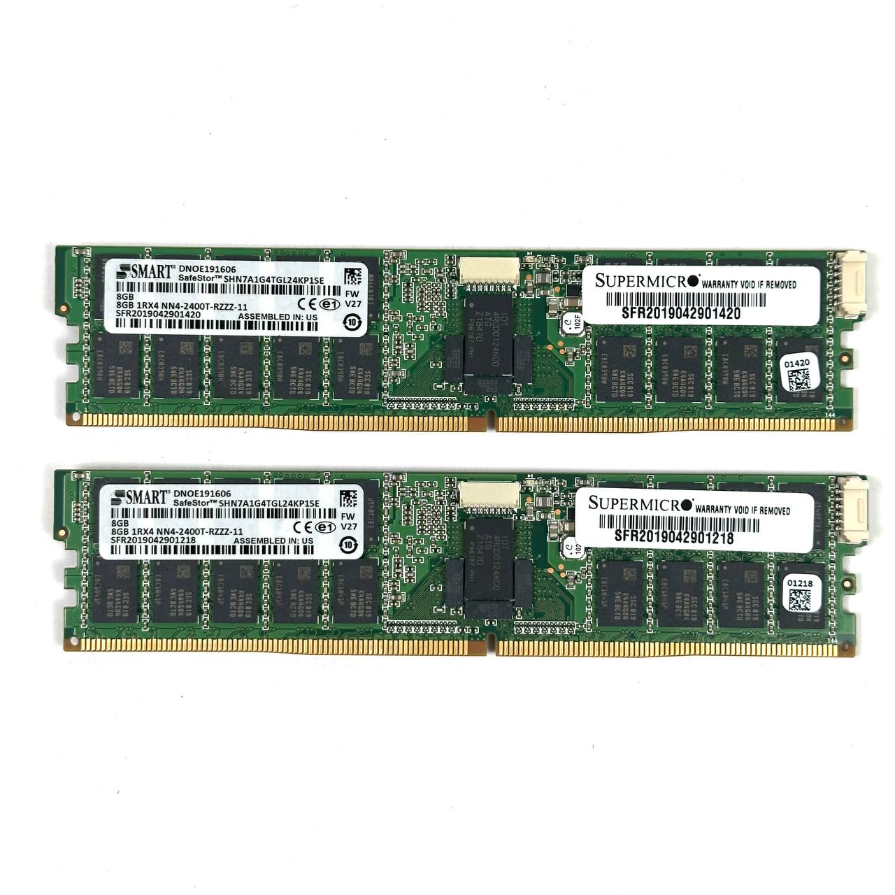 Lot of 2 Smart SafeStor SHN7A1G4TGL24KP1SE 8GB NVDIMM-N DDR4 2666 MT/s (PC4-2666)
