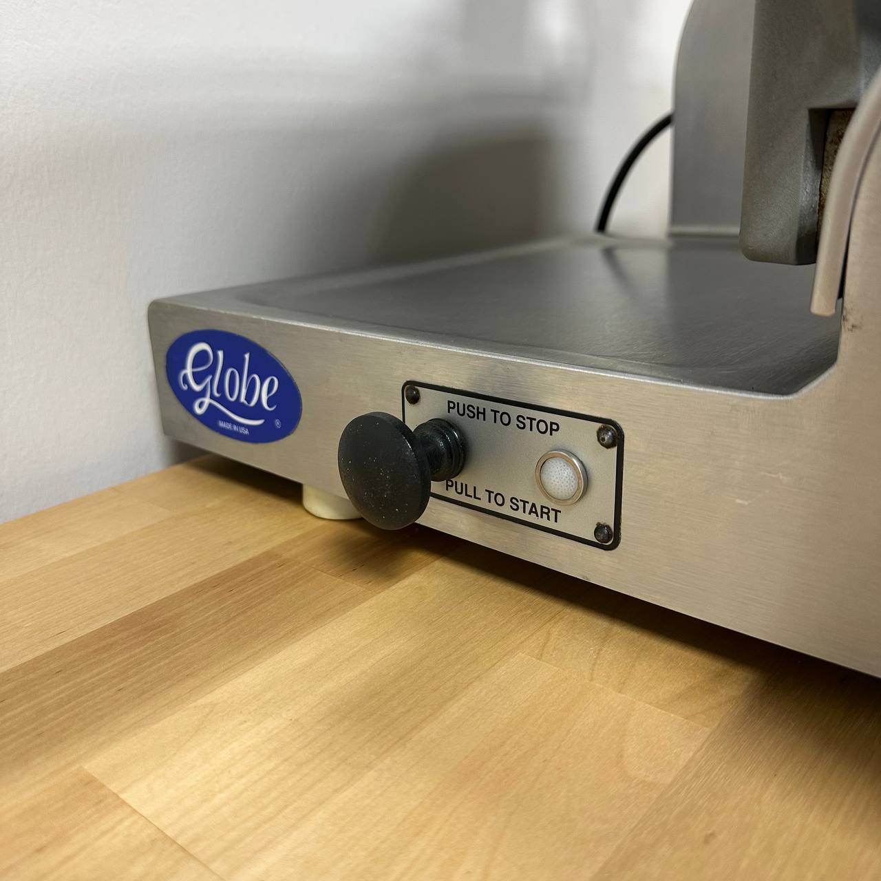 Globe Meat Slicer with attached sharpener