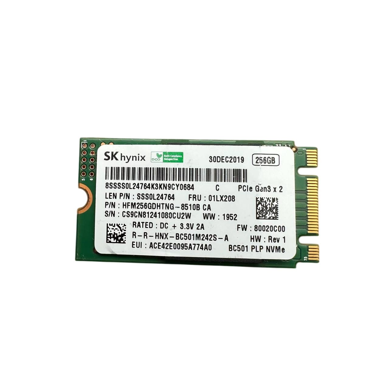 SK Hynix 2242 NVMe 256GB SSD (HFM256GDHTNG-8510B)