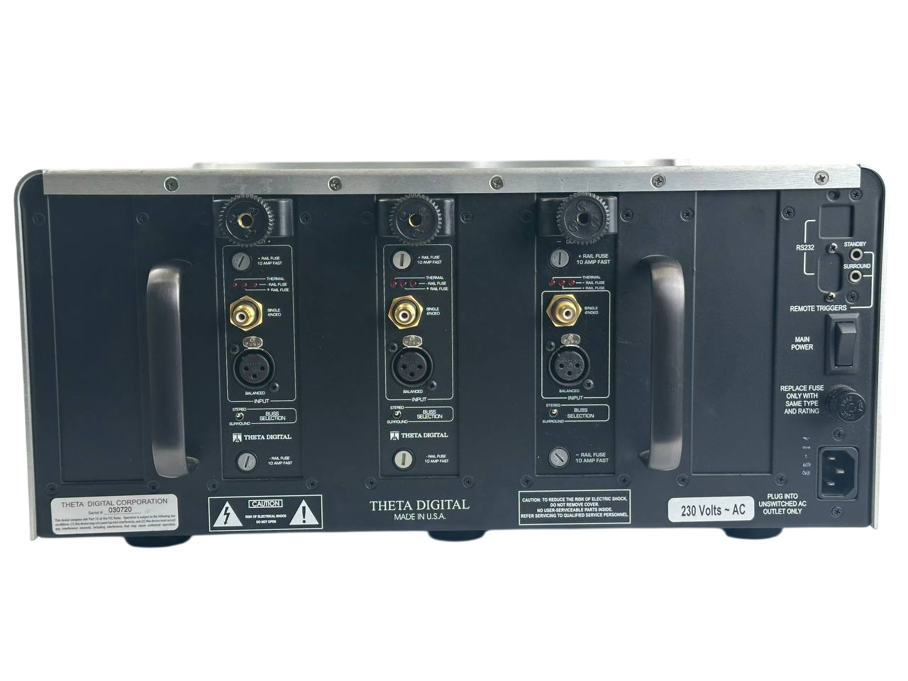 Theta Digital Dreadnaught III 3-Channel Power Amplifier – 230V