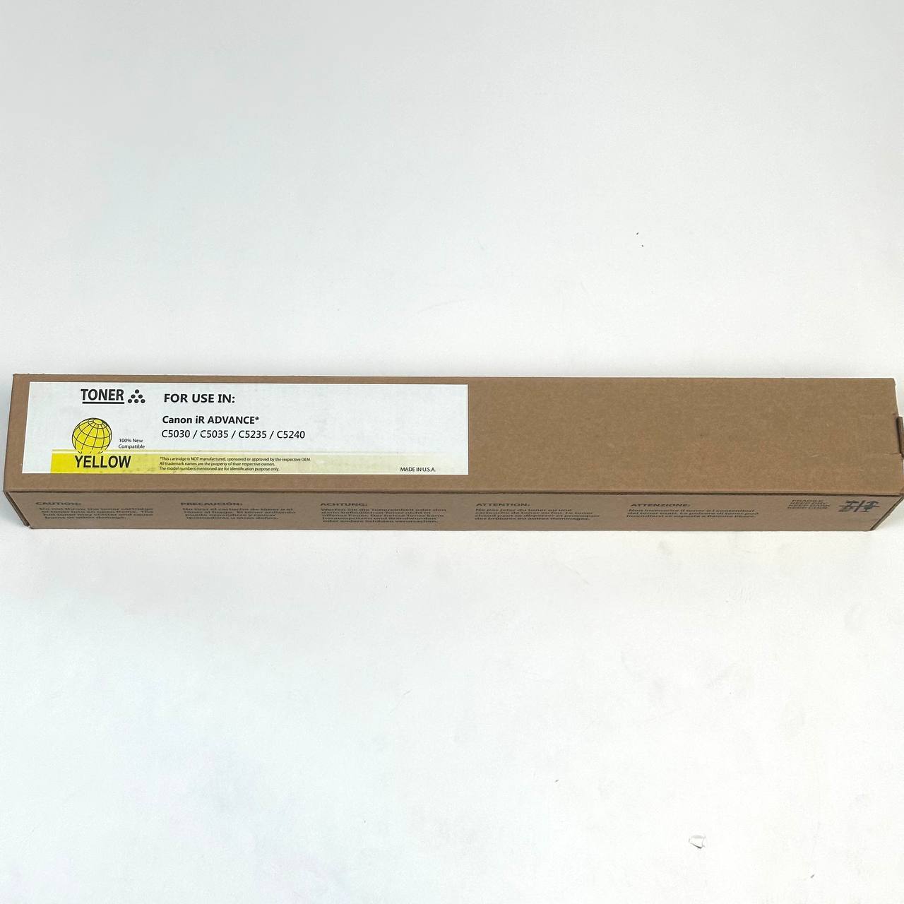 New Generic toner cartridge made for use in Canon C5030, C5035, C5235, C5240 Yellow
