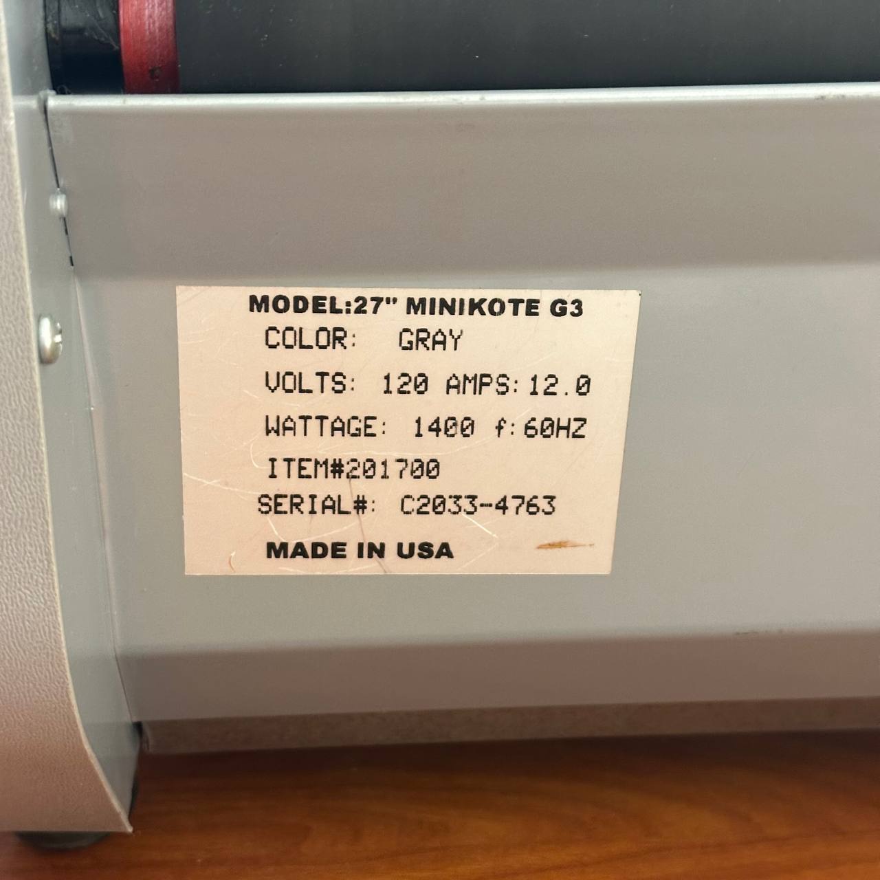 MiniKote G3 Laminator - Tested Missing Heat Guard
