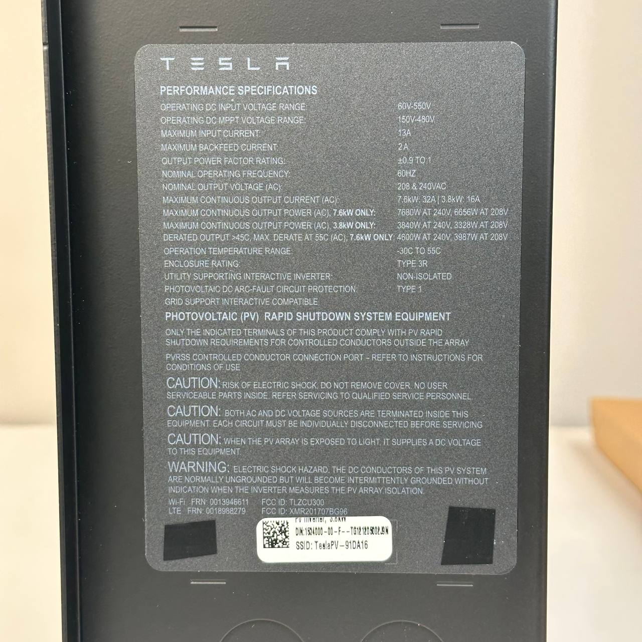 Tesla 3.8kW Solar Inverter 3800W Grid-Tie Powerwall Compatible 240V