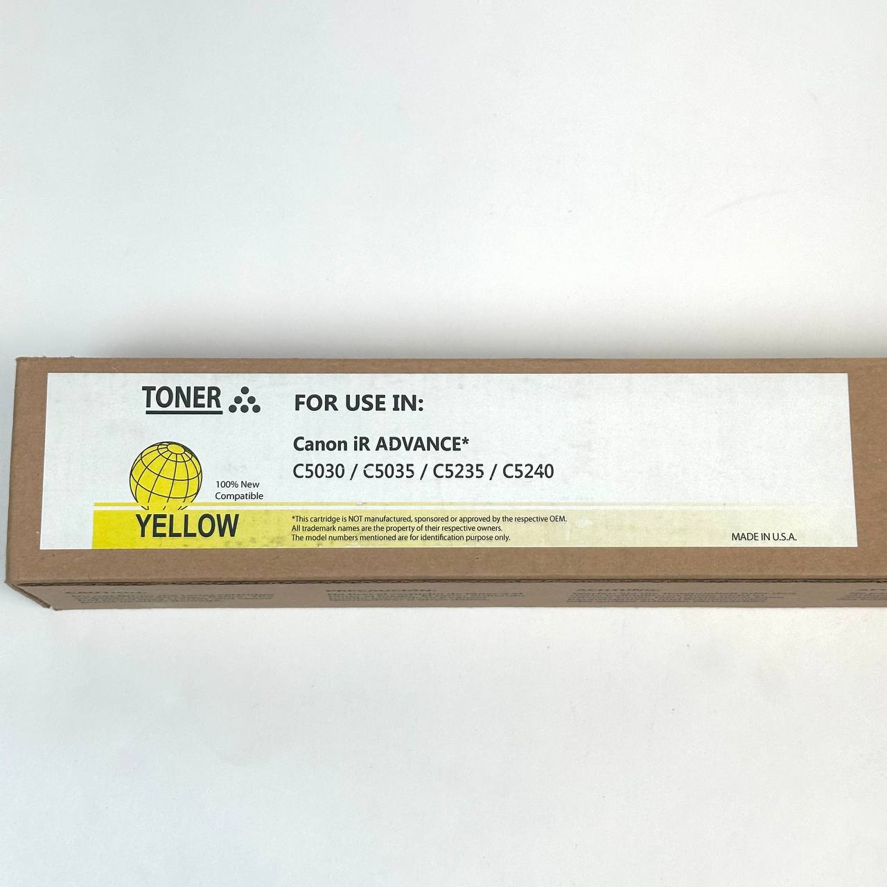 New Generic toner cartridge made for use in Canon C5030, C5035, C5235, C5240 Yellow