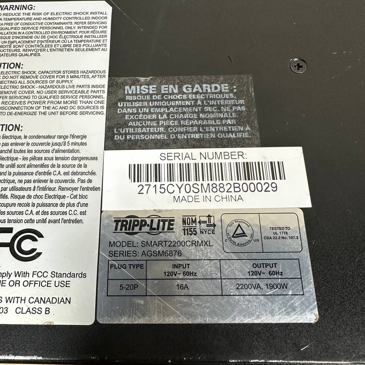 Tripp Lite SMART2200CRMXL SmartPro UPS Chassis Only