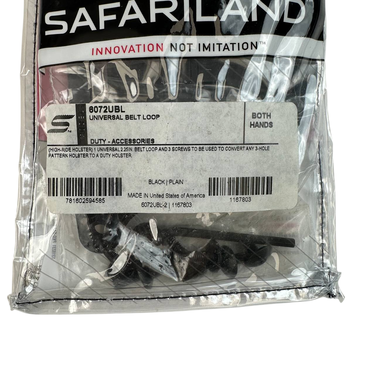 Safariland Model 6072UBL-2 High-Ride Universal Belt Loop (2.25")
