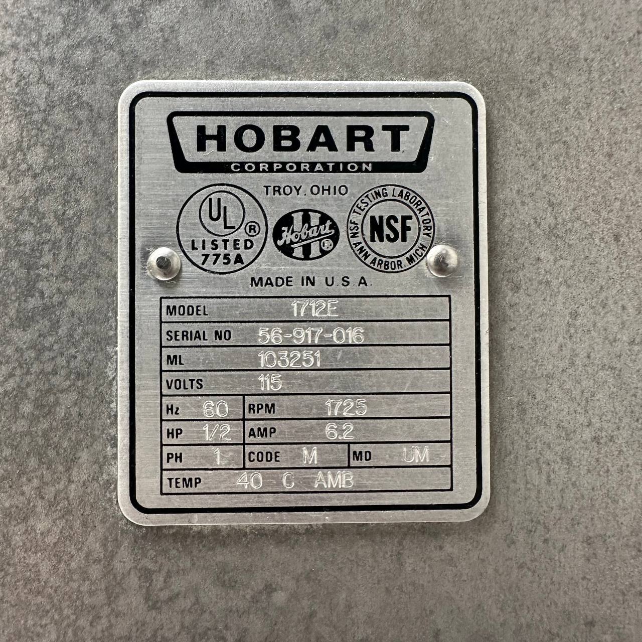 Hobart 1712E Automatic 12" Meat & Cheese Slicer | Tested Working