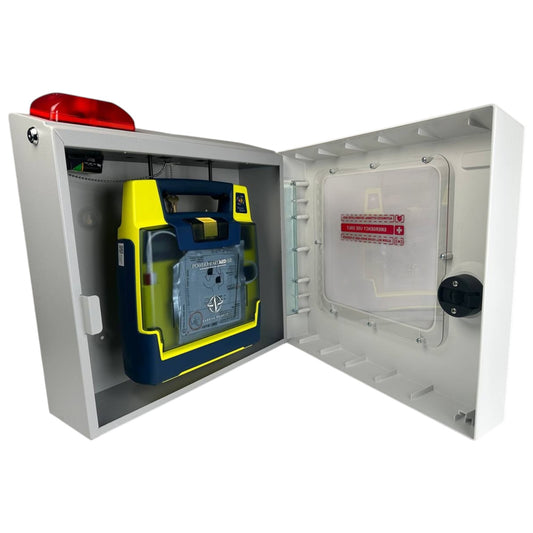Cardiac Science Powerheart G3 AED + Alarmed Wall Cabinet
