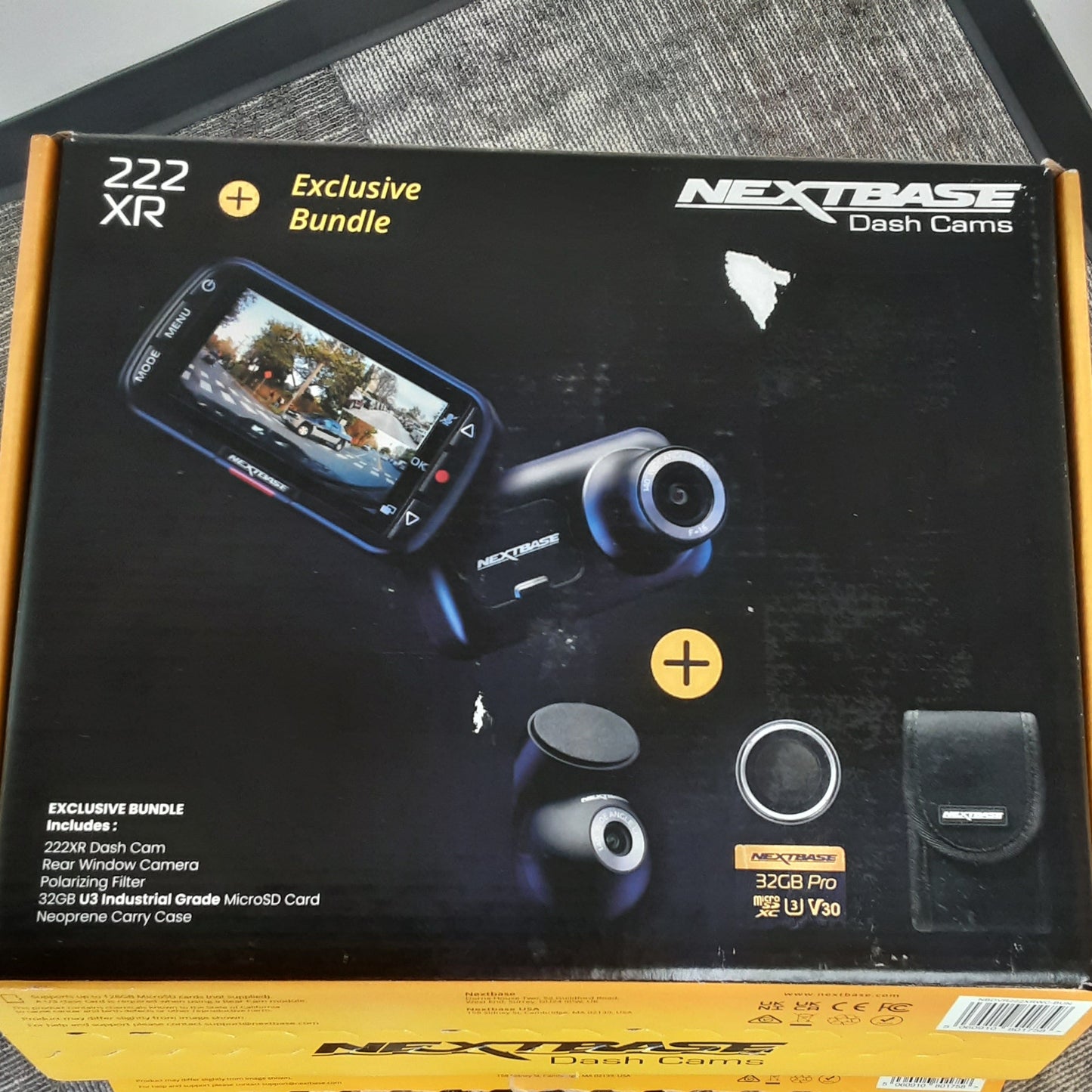 Nextbase 222XR Dash Camera + Rear Cam Bundle, Includes 32GB SD Card