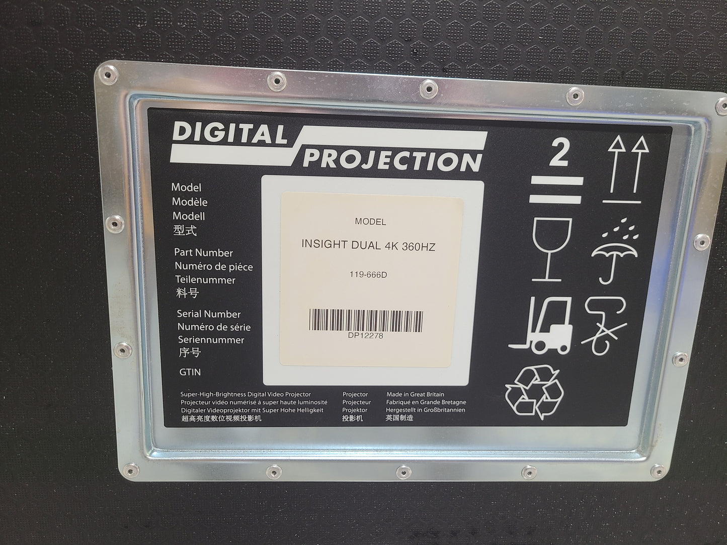 Insight 4k Dual Laser 360 Hz HFR Digital Projection Projector 27K Lumen w/ Lens