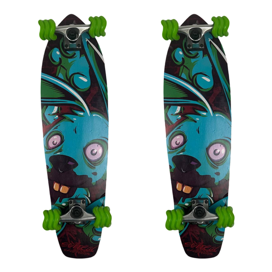 Two Pack Shark Wheel Psycho Bunny Skateboard