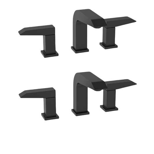 2 Pack Cask 3 Hole Vanity Faucet in Matte Black