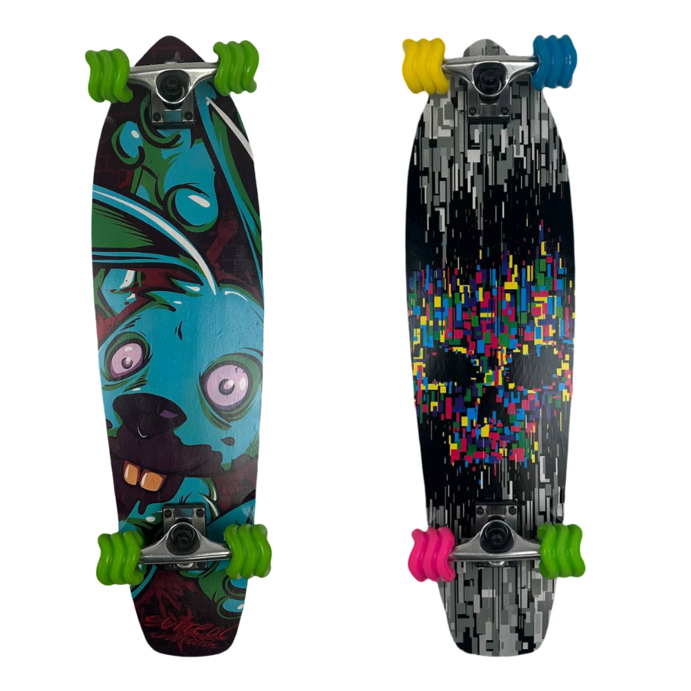 2 Pack Shark Wheel Skateboard - Skull & Bunny