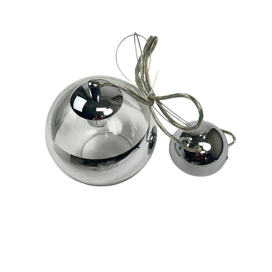 Glass Globe Pendant Lamp, Silver Glass Ball Pendant Light Minimalist