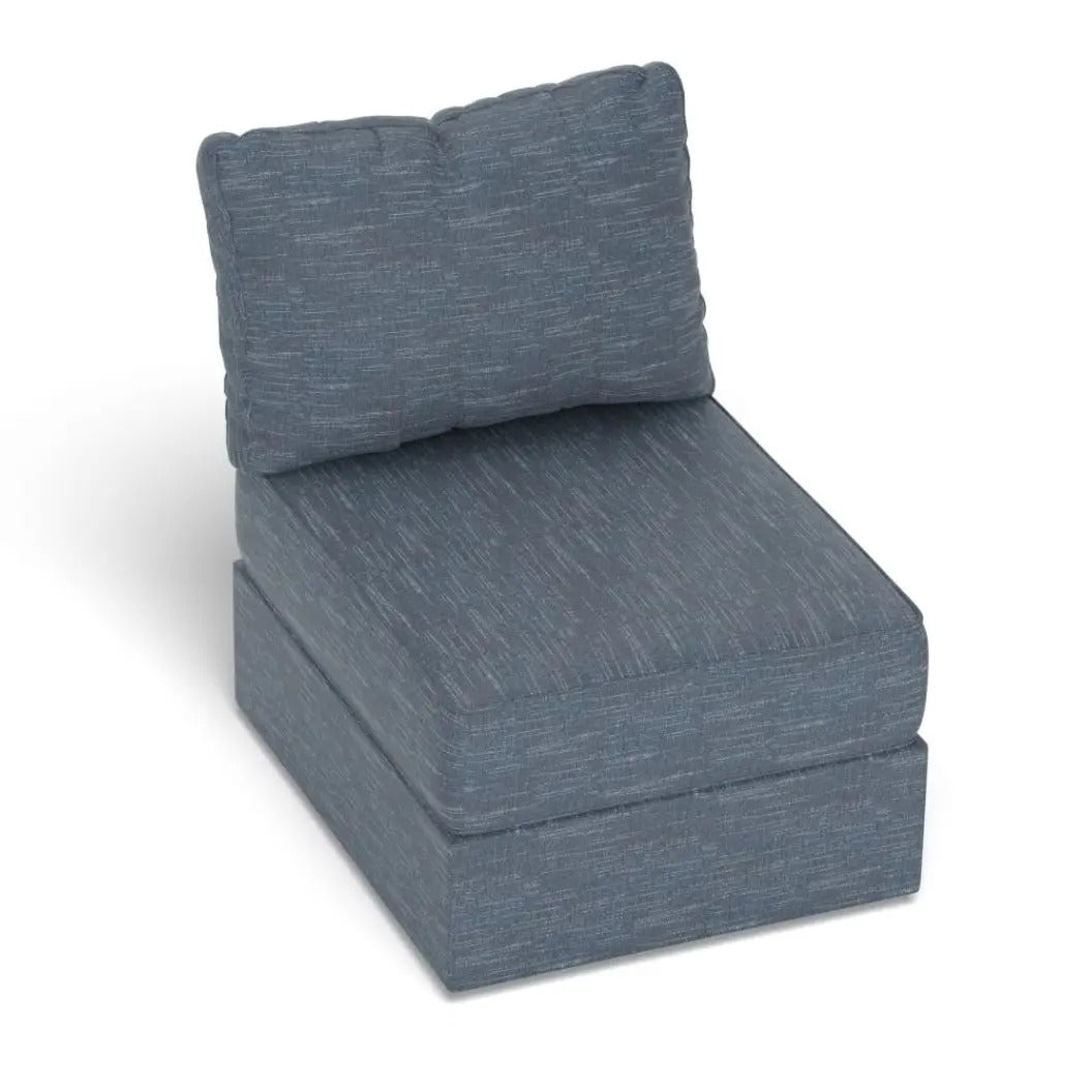 Vintage Blue Chenille Lovesoft Sactional Couch by Lovesac